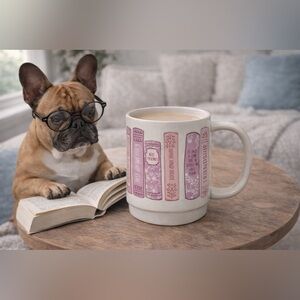 ✨📚 Friendship Book Stack Mug – Sweet Literary Vibes 📚✨